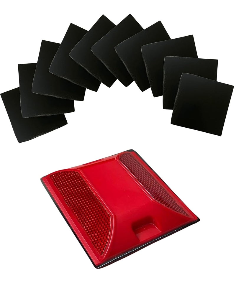 Merhoff Larkin Adhesive Sticky Pads For Road Reflectors | Pack of 10 | 4 by 4 inch Butyl Pads | Sticks to Street, Pavement & Asphalt | Industrial Grade Glue for Reflector Markers (Reflective Studs Sold Separately) - Image 1